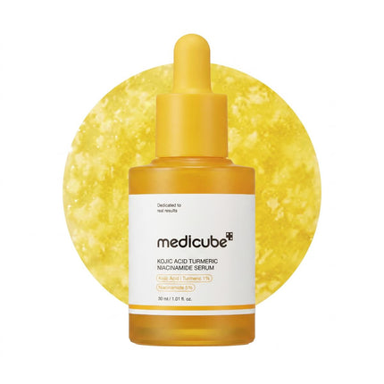medicube kojic acid turmeric niacinamide serum in yellow dropper bottle, 30ml