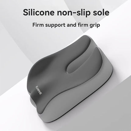 ELHIVE dark gray cushion with silicone non-slip sole and curved back support