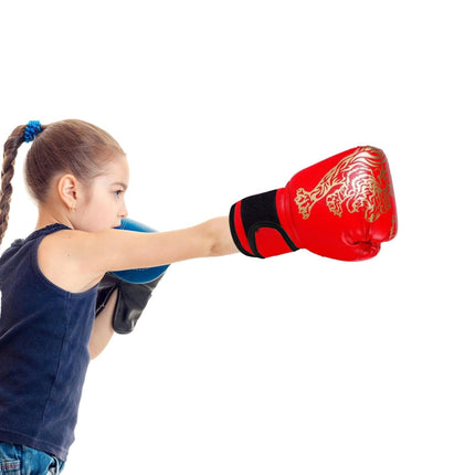 Boxing Gloves, Sportswear Entertainment Performance Accessories2 Pair Boxing Gloves for Beginners , Training and Sparring Kick Boxing Glove Training Glove Set Punching Bag Mitts, Black,Red,Blue(Red) Red