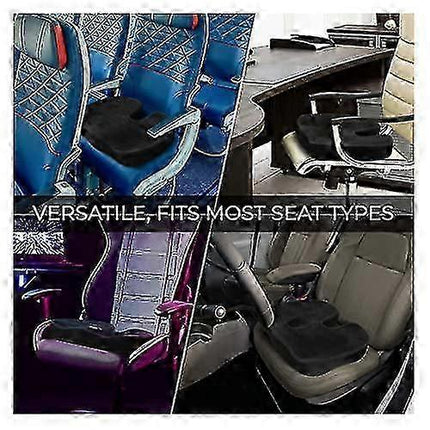 Gray seat cushion pad with black side profile, contoured shape for chair seating