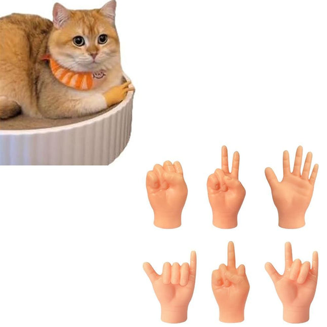 Mini set of orange splayed-finger hand toys, 6 pieces