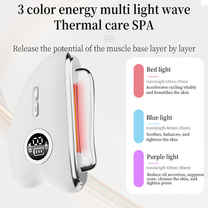 3-Speed Adjustable Smart Gua Sha Device - Photon Skin Rejuvenation Beauty Tool - EMS Microcurrent Lifting - Facial Massage Beauty Device - Constant-Temperature Gua Sha Beauty Device - Smart Digital Electric Gua Sha Board - Home Facial Care Tool - White