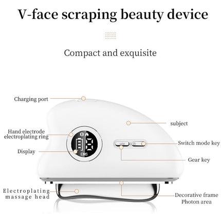 3-Speed Adjustable Smart Gua Sha Device - Photon Skin Rejuvenation Beauty Tool - EMS Microcurrent Lifting - Facial Massage Beauty Device - Constant-Temperature Gua Sha Beauty Device - Smart Digital Electric Gua Sha Board - Home Facial Care Tool - White