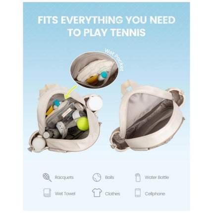 Crossbody Lightweight Multifunctional Waterproof Tennis Racket Bag for Men and Women Suitable for Pickleball Badminton and Tennis-Green