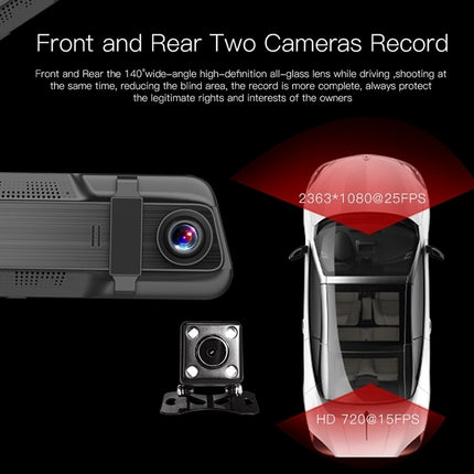 Dual-lens car DVR with rear camera unit and dash camera recorder