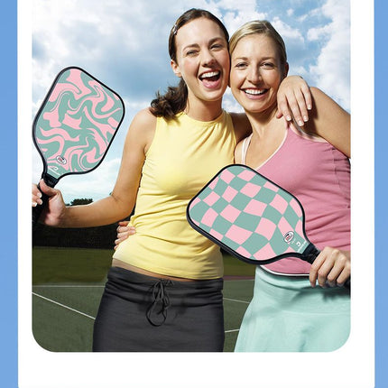 Pickleball Paddle Set with 4 Fiberglass Paddles, 8 Outdoor Balls and 2 Carry Bags - Honeycomb Core, Lightweight Design, Comfort Grip, Family and Beginner Friendly Game Set