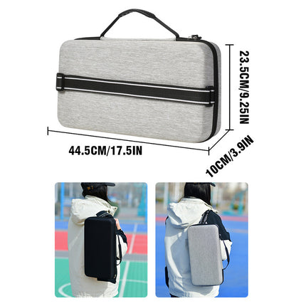 Portable pickleball carry bag for paddles and balls, with handle and zipper front