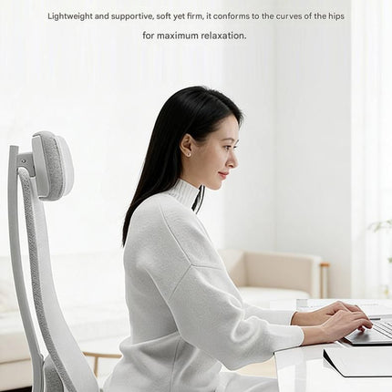 Gray ergonomic seat cushion with lumbar pillow, contoured memory-foam support