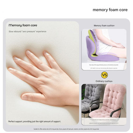 Memory foam seat cushion cutaway showing supportive core and breathable hollow channels