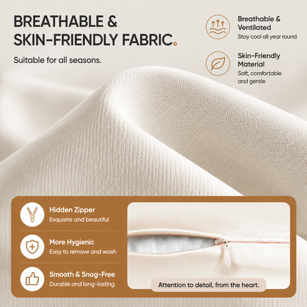 Cream breathable fabric seat cushion with textured cover and rounded back support