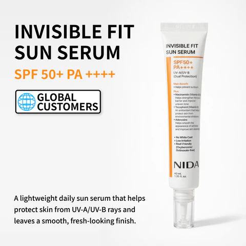 NIDA Invisible Fit Sun Serum SPF50+ PA++++ 40ml